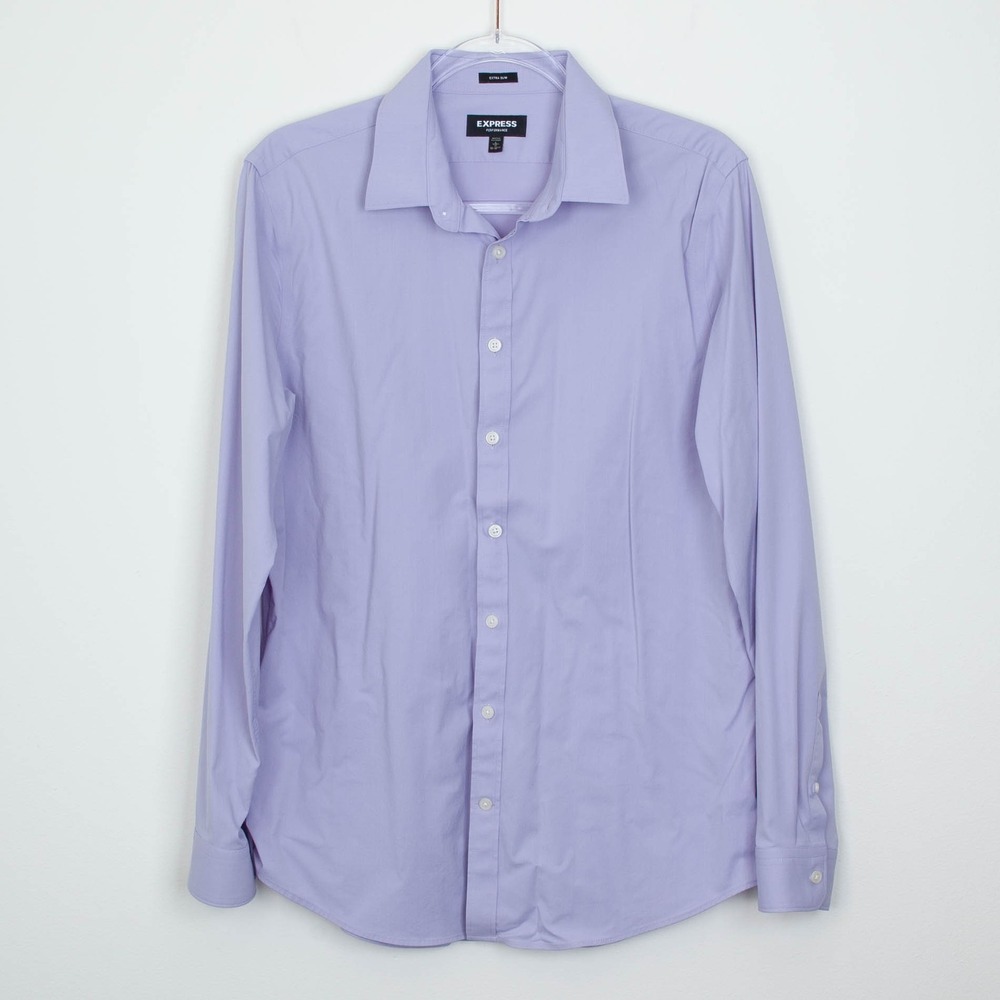 Express Performance Extra Slim Button Down Dresss… - image 1